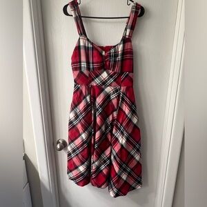 ModCloth Red Plaid Dress Large